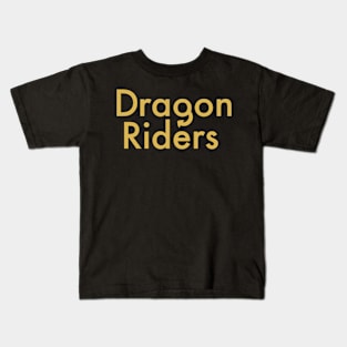 Gold Dragon Riders Text Design Kids T-Shirt